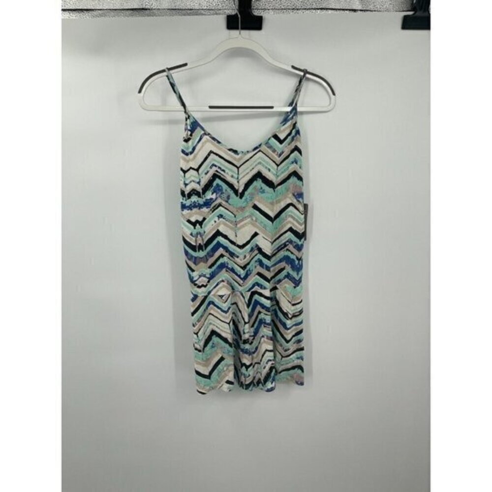 Threads 4 Thoughts Womens Romper Medium Lightweight Strappy Sleeve Chevron New